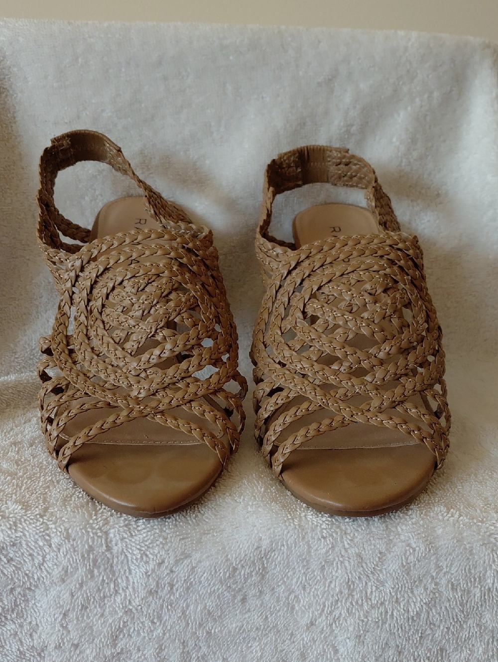 Rampage Braided Slingback Sandals in Tan Brown